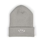 Embroidered 'TIFO' Cuffed Beanie — Cozy Olive Knit Winter Hat