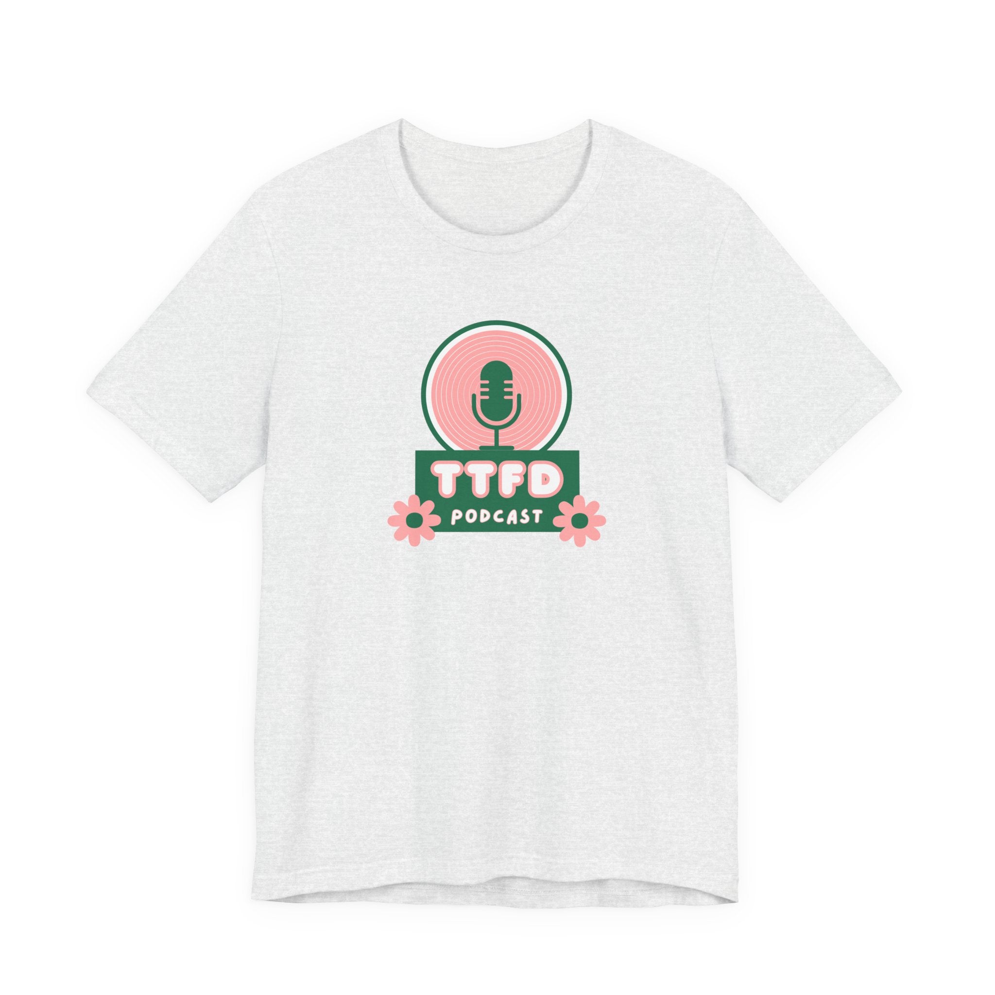 T‑Shirt — TTFD Podcast Logo Tee (Microphone & Flowers)