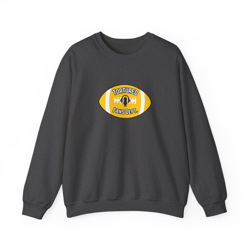 Tortured Fans Dept. Football Crewneck Sweatshirt (Yellow Logo)