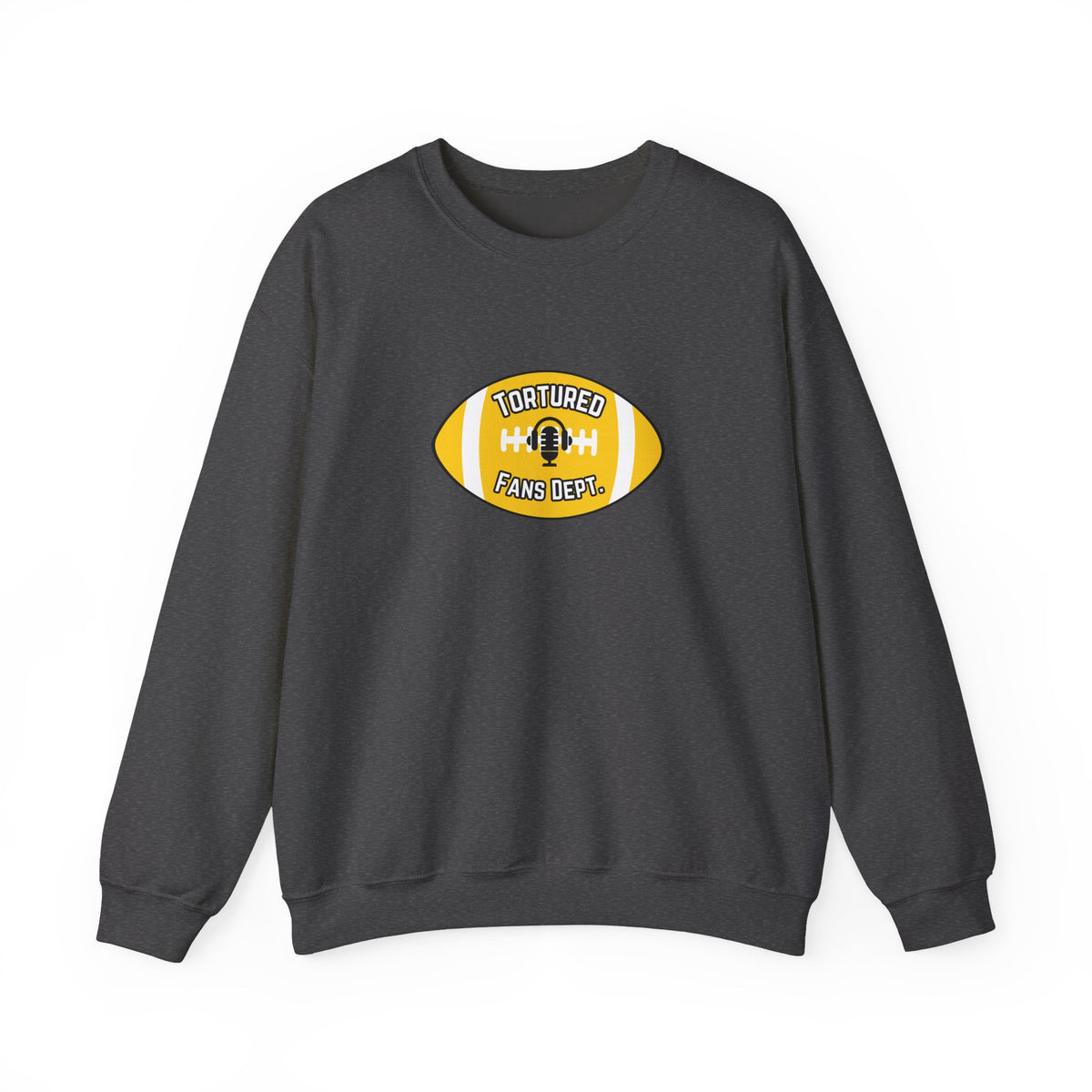 Tortured Fans Dept. Football Crewneck Sweatshirt (Yellow Logo)