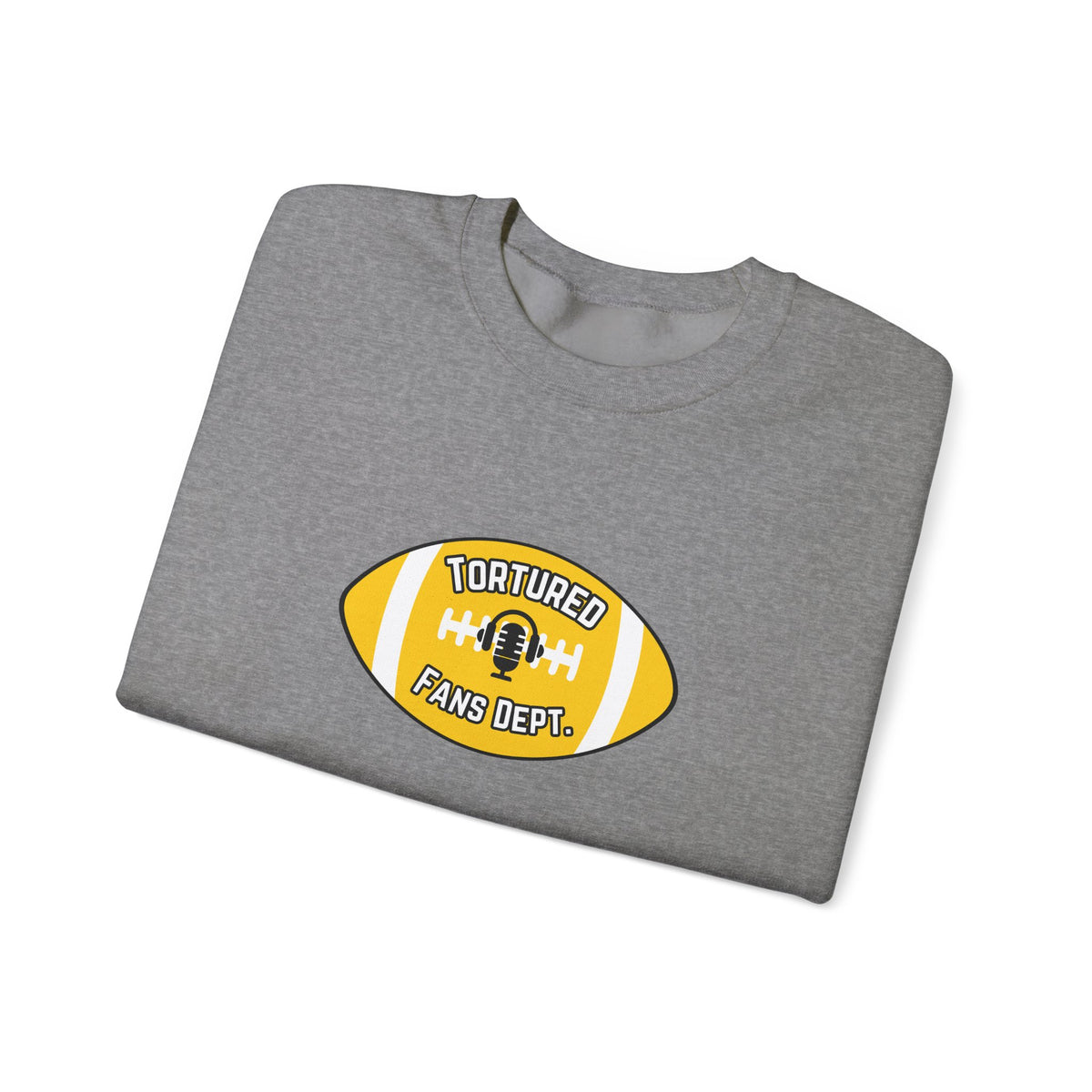 Tortured Fans Dept. Football Crewneck Sweatshirt (Yellow Logo)
