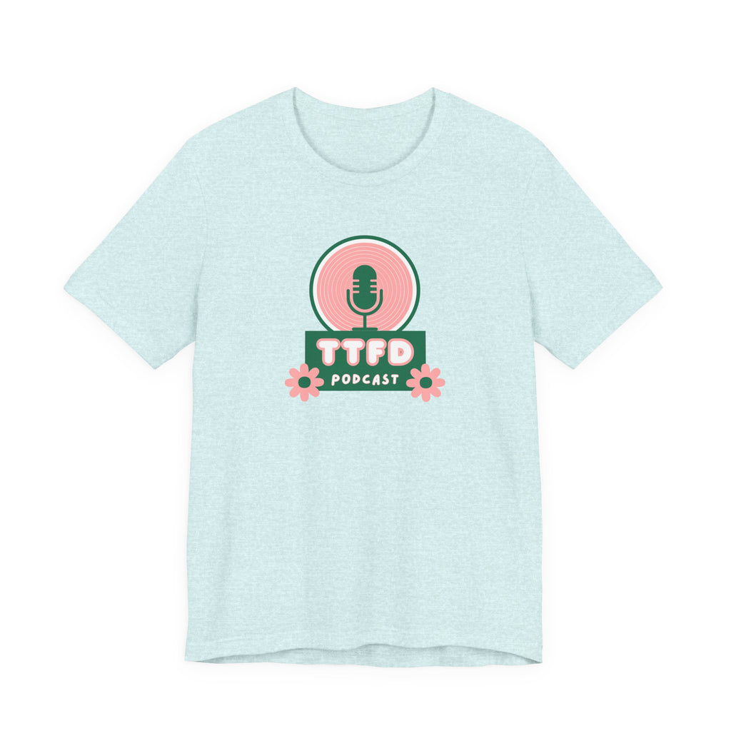 T‑Shirt — TTFD Podcast Logo Tee (Microphone & Flowers)