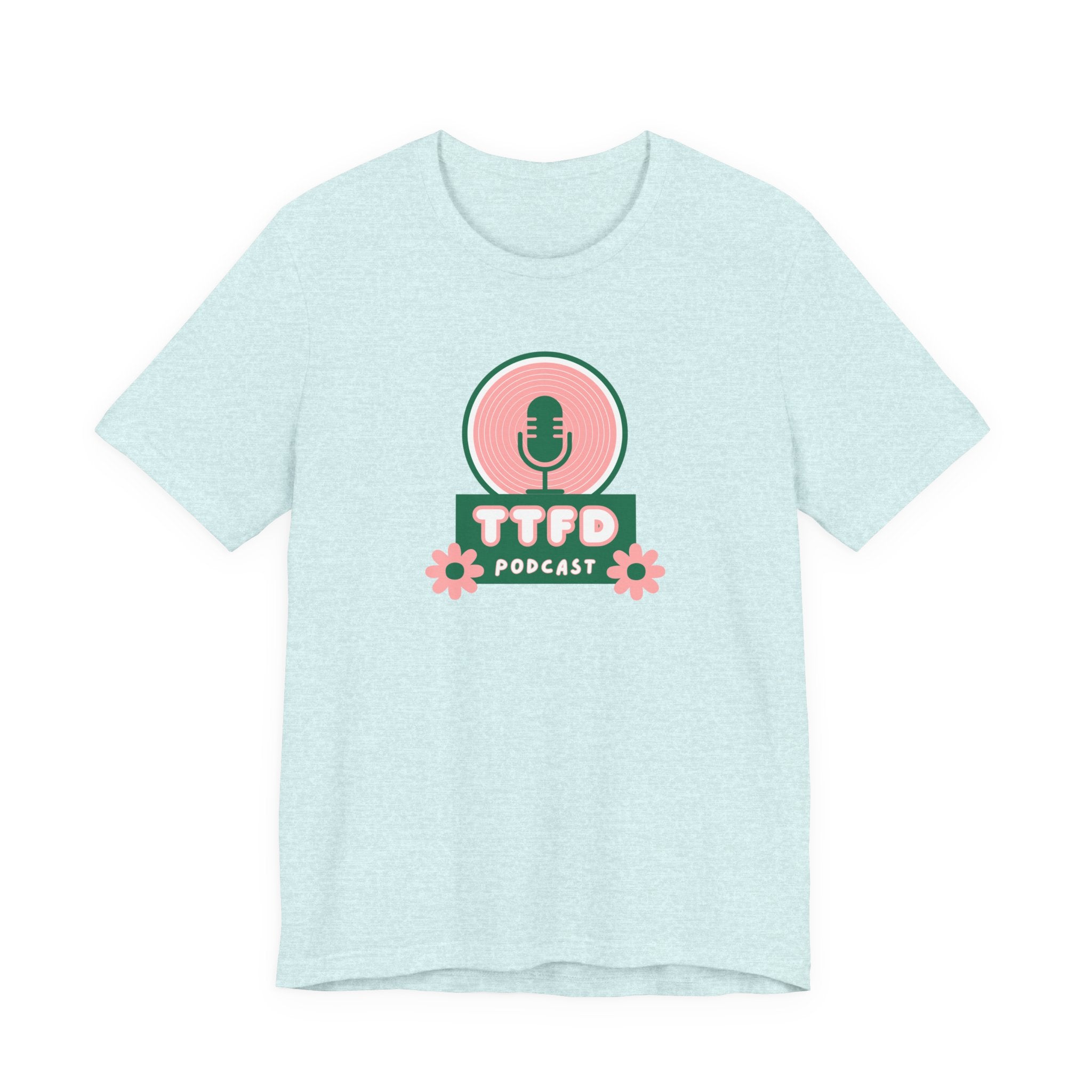 T‑Shirt — TTFD Podcast Logo Tee (Microphone & Flowers)