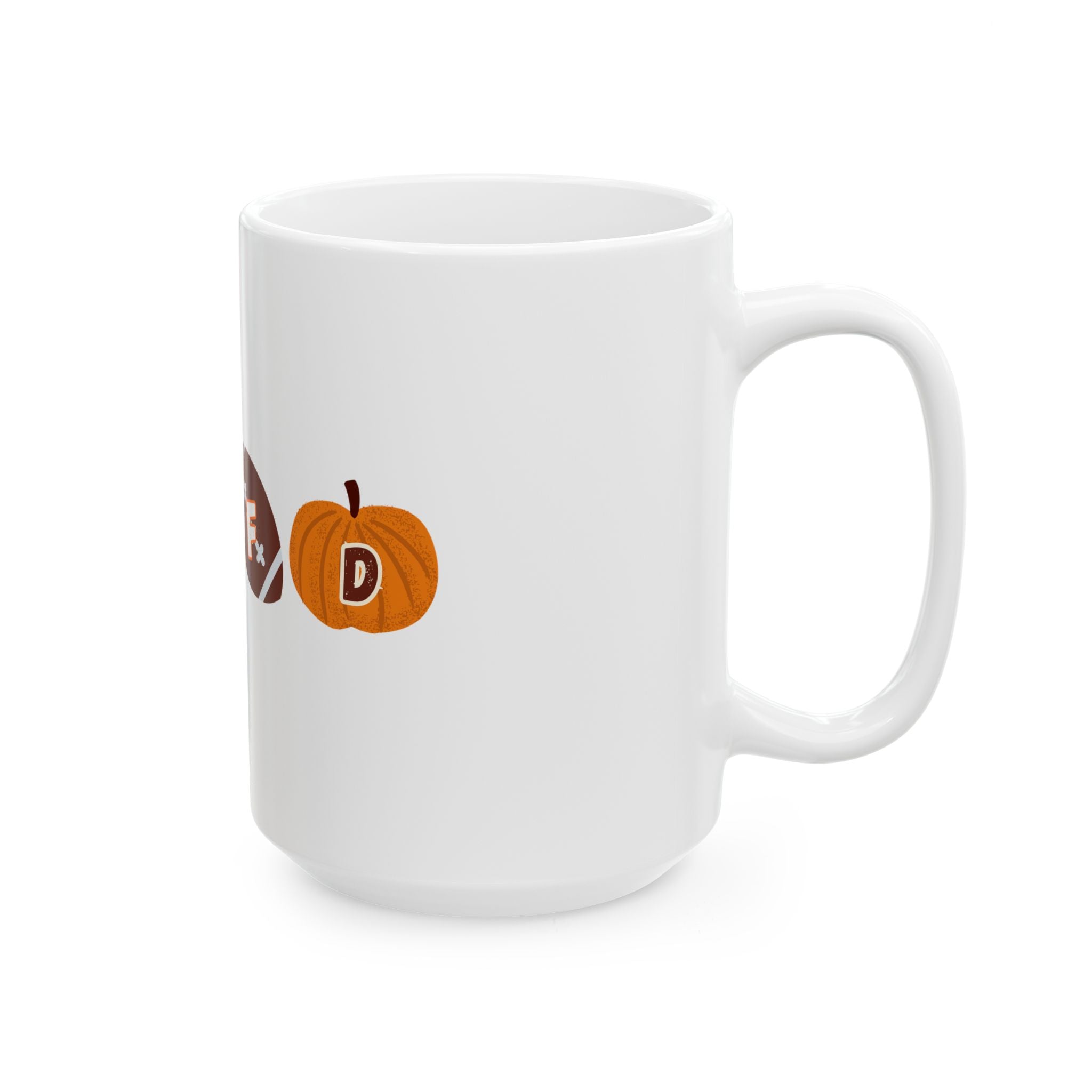 Fall Football Coffee Mug – Cute Pumpkin, Leaf & Cocoa Icons (11oz/15oz)