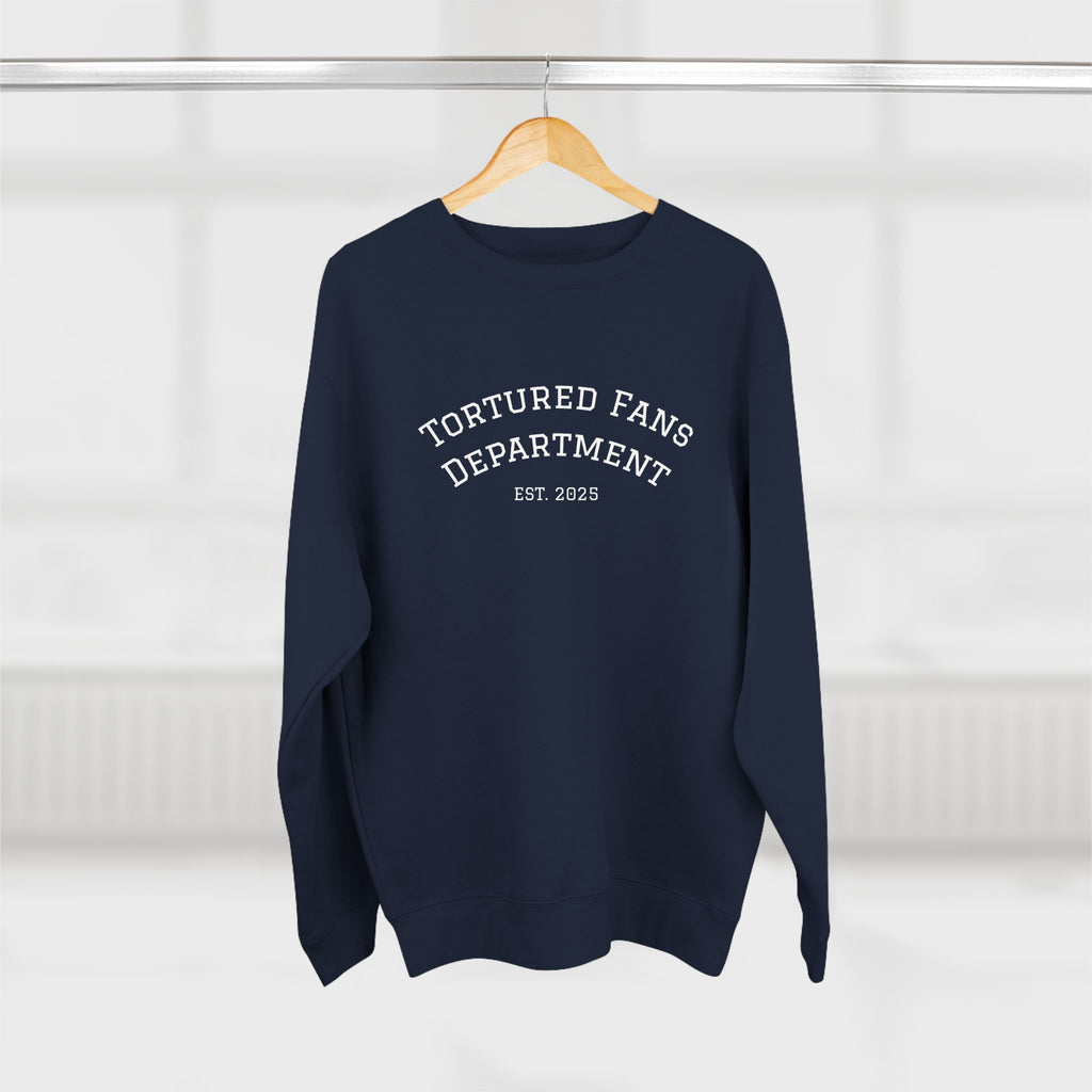 Tortured Fans Unisex Crewneck Sweatshirt - Cozy Gift for Fans, Casual Wear, Oversized Comfort, Great for Events, Emotional Support Clothing